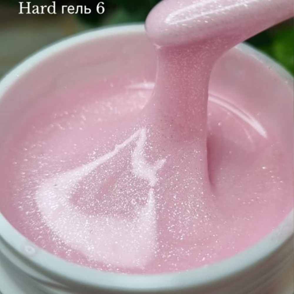 Полігель Poligel (рідкий) для нарощування рожевий із шиммером SVN Hard Gel №6 25г