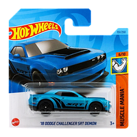 Машинка Базовая Hot Wheels '18 Dodge Challenger SRT Demon Muscle Mania 1:64 HKJ54 Blue 1шт