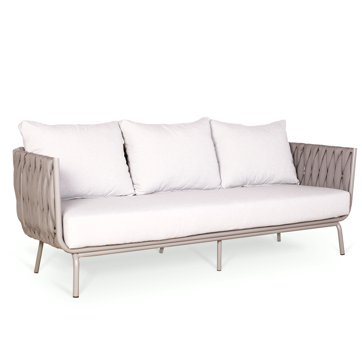 Диван лаунж садовый 3-местный Шарф без текстиля каркас алюминий обмотка ткань жаккард , 220х85х69 см (Pradex ТМ)