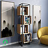 Стелаж для книг в стилі Лофт, офісний лофтовий стелаж на 4 комірки з ДСП, фото 4