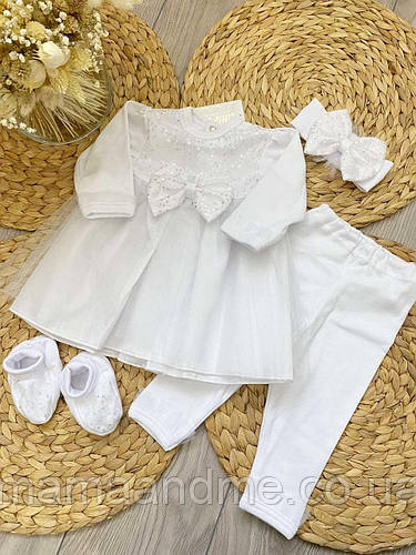 Крестильный набор для крещения девочки белый в подарочной коробке ...