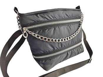 Сумочка жіноча крос-боді стьобана прямокутна 18*18 см на блискавці з ланцюжком Kay