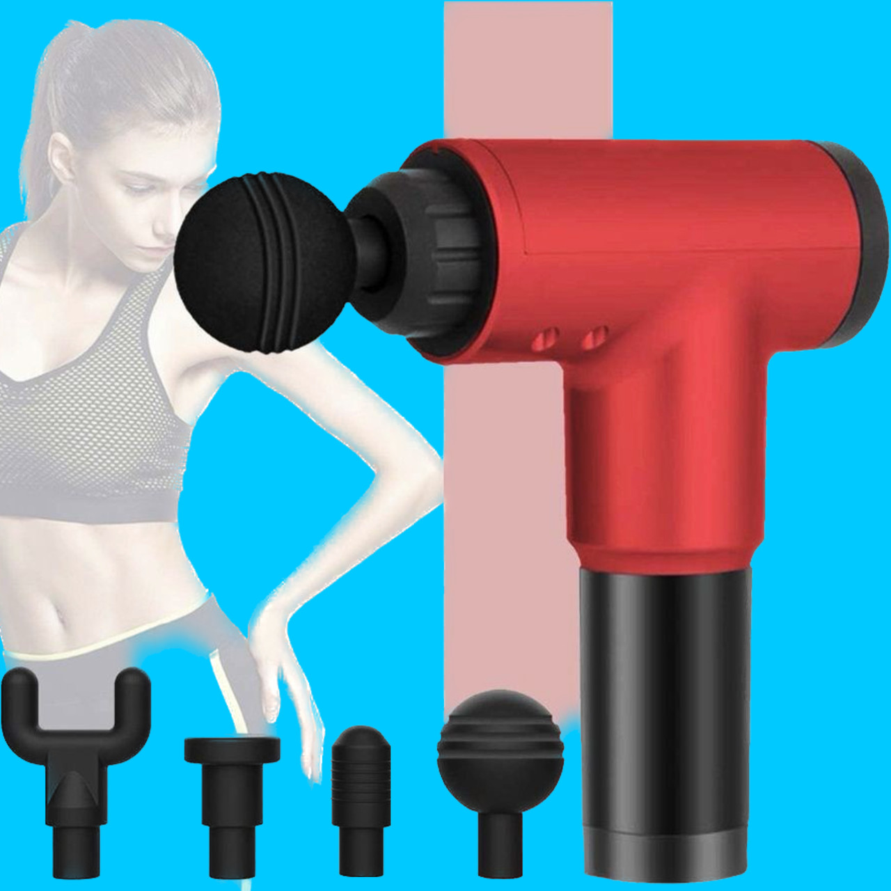 Портативний ручний вібраційний ударний масажер для тіла Fascial Gun