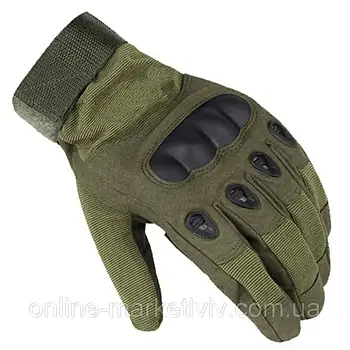 Тактичні рукавички Зелені, розмір М / Закриті військові рукавички