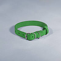 Кожаный ошейник для животных "ВЕСНА", ширина 14 мм. длина 23-28см  зеленый