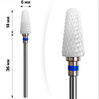 Керамічна фреза для зняття гель-лаку mART M-204 - Парасолька Blue 6*14