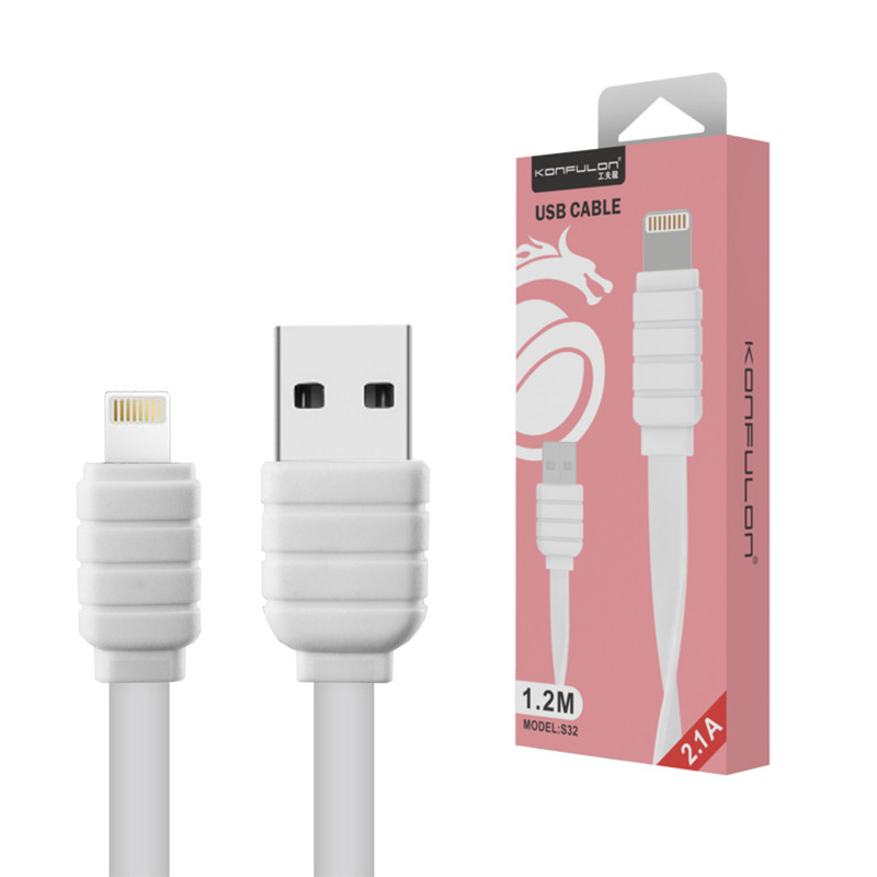 USB кабель KONFULON S32 Lightning 1.2 метра (білий)
