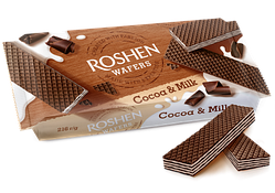 Вафлі Roshen Wafers какао-молоко 216г