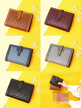 Гаманець жіночий стьобаний 12*20 см зі штучної шкіри у різних кольорах Kay