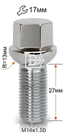 Болт колісний 20ШТ. 184105 Cr M14X1,5X27 Хром Сфера з виступом ключ 17 мм