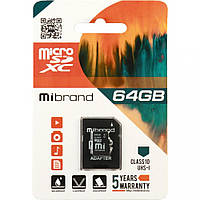 Карта пам`яті Mibrand MicroSDHC 64GB UHS-I (Class 10) + SD adapter 996529