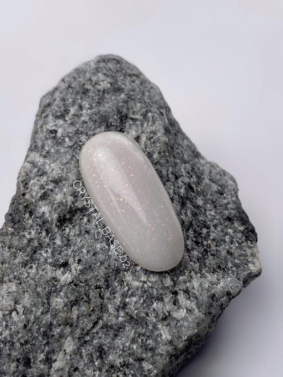 Камуфлююча база #02 з пластівцями Crystal Base Lukum, 10 мл