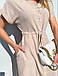 Зручне літнє повсякденне плаття з легкої натуральної тканини, бежеве, фото 5