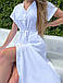 Зручне літнє повсякденне плаття з легкої натуральної тканини, біле, фото 5