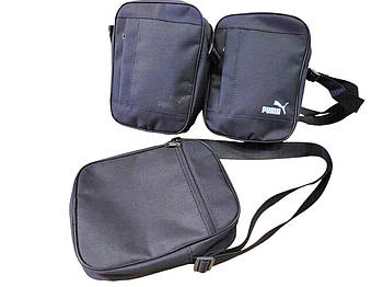 Чоловіча сумка тканинна 24*19 см через плече на блискавці з кишенею в різних варіантах Kay