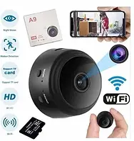 Беспроводная Мини IP камера А9 1080P Full HD c WIFI ночного видения на магнитной основе видеокамера черная