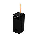 Зовнішній акумулятор Kensa KP-47 60000 mAh Black із 4 вбудованими кабелями, фото 3