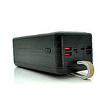 Зовнішній акумулятор Kensa KP-47 60000 mAh Black із 4 вбудованими кабелями, фото 5