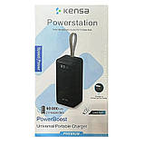 Зовнішній акумулятор Kensa KP-47 60000 mAh Black із 4 вбудованими кабелями, фото 7