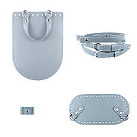 Набор для рюкзака Mini, кожа Небесний (без замка) Серебро фурнитура