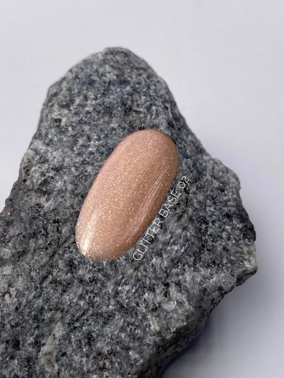 Каучукова база #02 з дрібним шиммером Glitter Rubber Base Lukum, 10мл