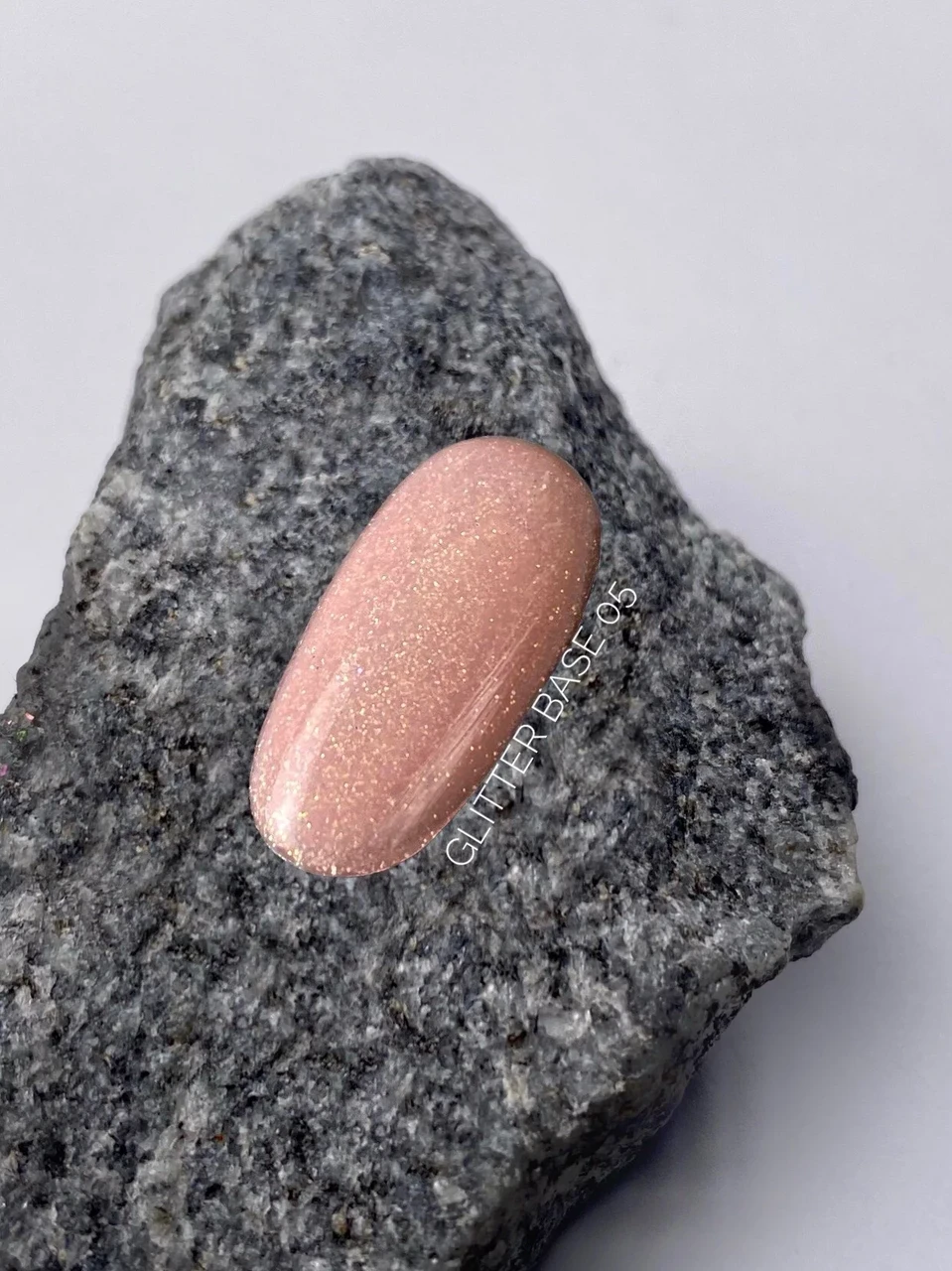 Каучукова база #05 з дрібним шиммером Glitter Rubber Base Lukum, 10мл