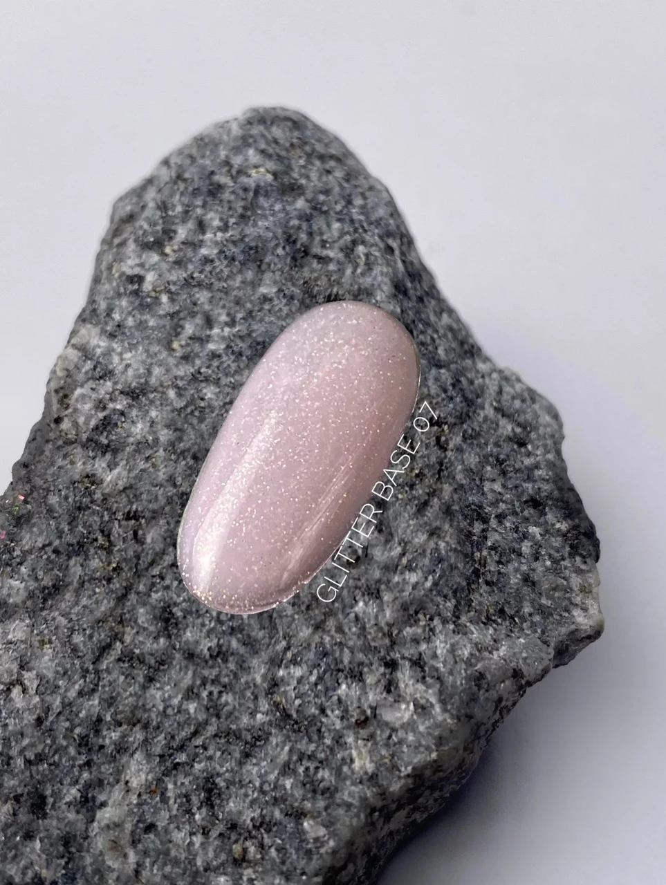 Каучукова база #07 з дрібним шиммером Glitter Rubber Base Lukum, 10мл