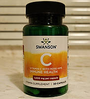 Swanson Vitamin C 1000 mg with Rose Hips 30 капсул Свонсон Витамин С Шиповник