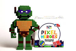 Дитяча іграшка конструктор 437 деталей серія: пікселі Черепашка Донатела і  (1,5) VTK 0117
