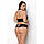 Комплект з екошкіри Passion Nancy Bikini, бра та трусики з імітацією шнурівки 6XL7XL, фото 3