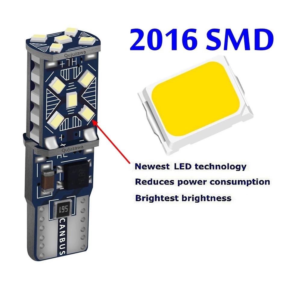Светодиодная лампа для стайлинга автомобилей, задний ход W5W T10 4 Вт Canbus 15SMD-2016 LED12 В - фото 6 - id-p1870776231