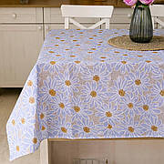 Скатертина лляна 110х150 см (кухонний стіл) Ромашки