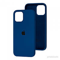 Чехол для Apple iPhone 12 | 12 Pro Silicone Case / закрытый низ (Синий / Navy Blue)
