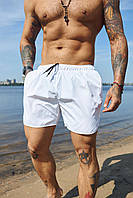 Стильные белые пляжные плавки мужские, Короткие летние плавательные шорты