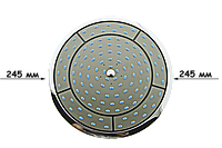 Душ потолочный, диаметром 245 мм. ( Л 245 ) шток с наружной резьбой.