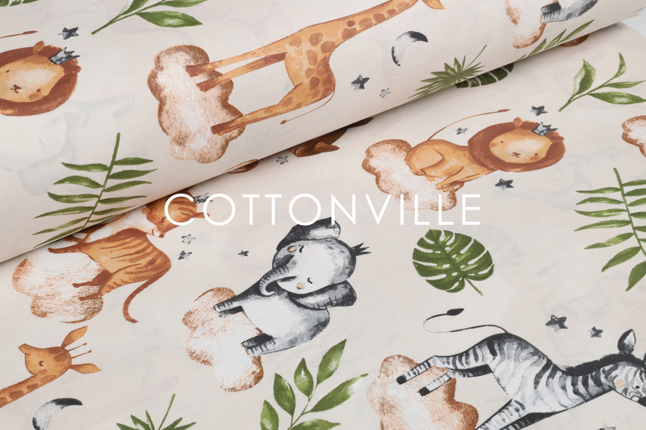 Ранфорс 240 см Звірята на бежевому фоні, фото 1