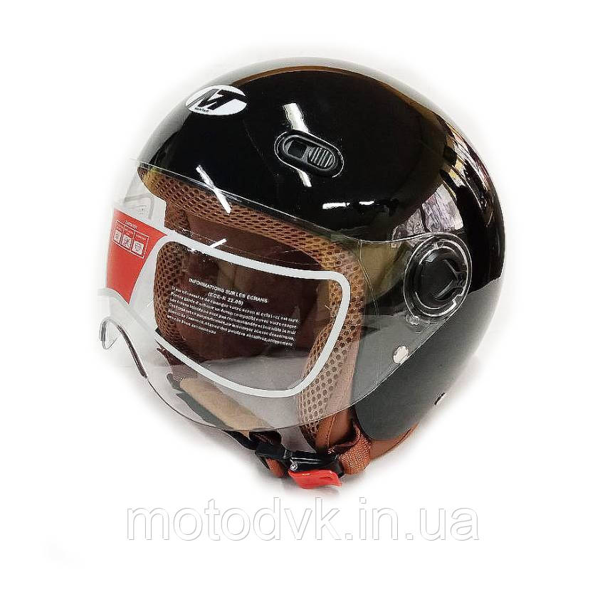 Мотошолом дитячий без щелепи Т202 2 чорний, розмір М, фото 1