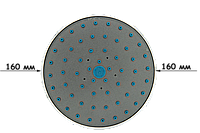 Душ потолочный, диаметром 160 мм. ( Л 160 2 ) шток с наружной резьбой.