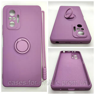 Силиконовый чехол, бампер с кольцом-подставкой под магнит для Xiaomi Redmi Note 10 Pro