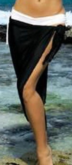 Женское пляжное парео накидка в 2-х цветах. Черный - фото 1 - id-p1870807378