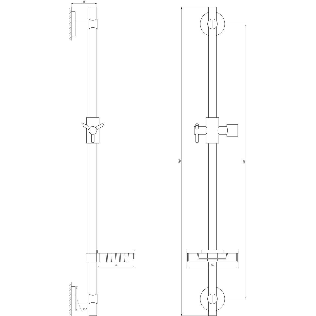 Душова стійка Globus Lux BT-1107-BB - фото 6 - id-p1870798749