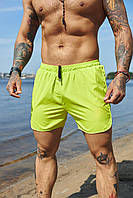 Короткие мужские плавательные шорты, Стильные летние салатовые мужские плавки
