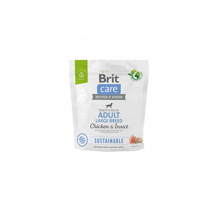 Brit care Adult Large Breed Chicken & Insect Sustainable Корм для дорослих собак великих порід, комахи 1кг, фото 1