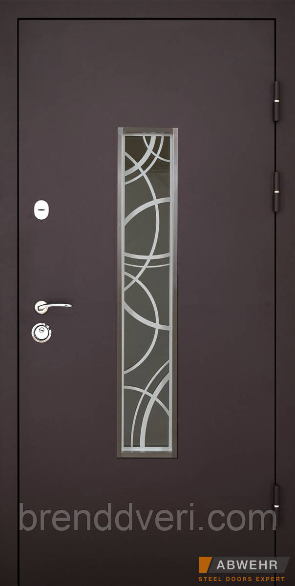 Вхідні двері модель Solid Glass колір Ral 8019T комплектація Defender