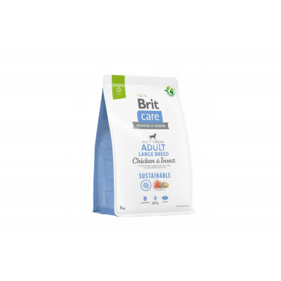 Brit care Adult Large Breed Chicken & Insect Sustainable Корм для дорослих собак великих порід, комахи 3кг