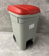 Контейнер для отходов с педалью и колесами Bee Home красная крышка 60л d52 см h68 см полипропилен (AK 734