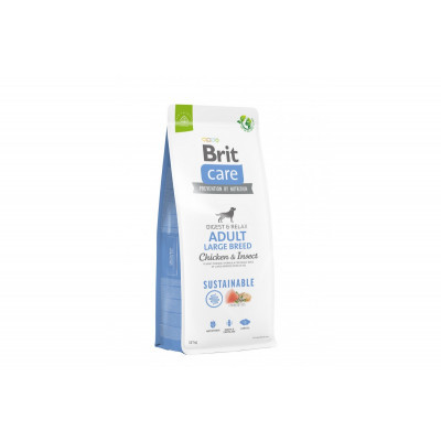 Brit care Adult Large Breed Chicken & Insect Sustainable Корм для дорослих собак великих порід, комахи 12кг