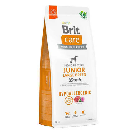 Brit care Dog Hypoallergenic Junior Large Breed Сухий корм з ягням для молодих собак великих порід 12кг, фото 1
