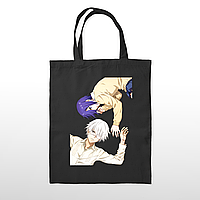 Черная экосумка шопер Токийский Гуль Кен Канеки Тоука Киришима Tokyo Ghoul Ken Kaneki Touka Kirishima BAG TG