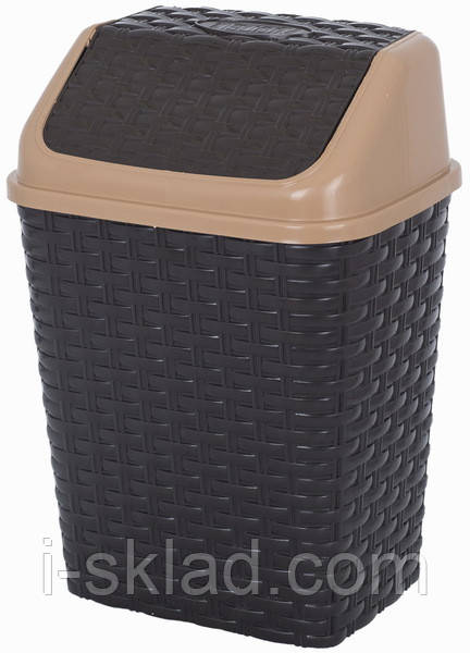 Відро з поворотною кришкою Violet House Ротанг 10 л 0752 Cream